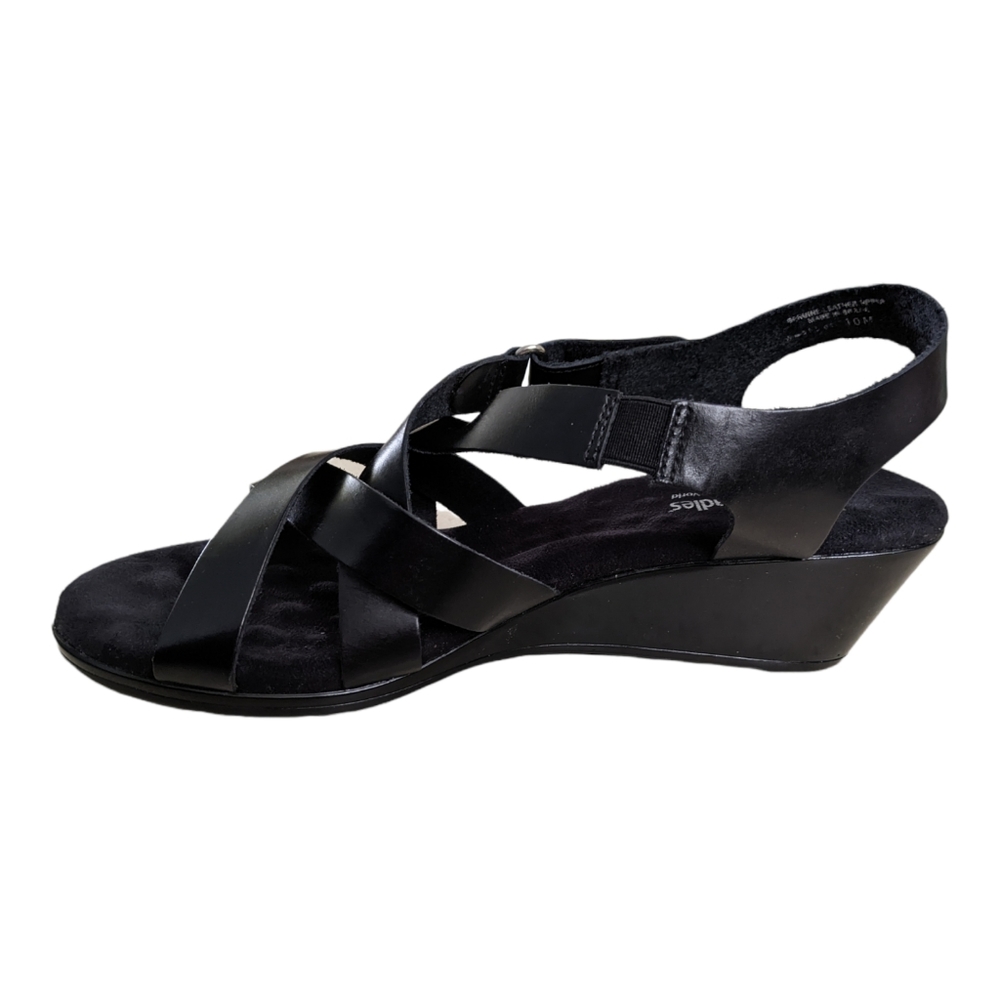 Walking Cradles Newton Black Leather Strappy Sandal Size 10 EUC - Picture 3 of 15